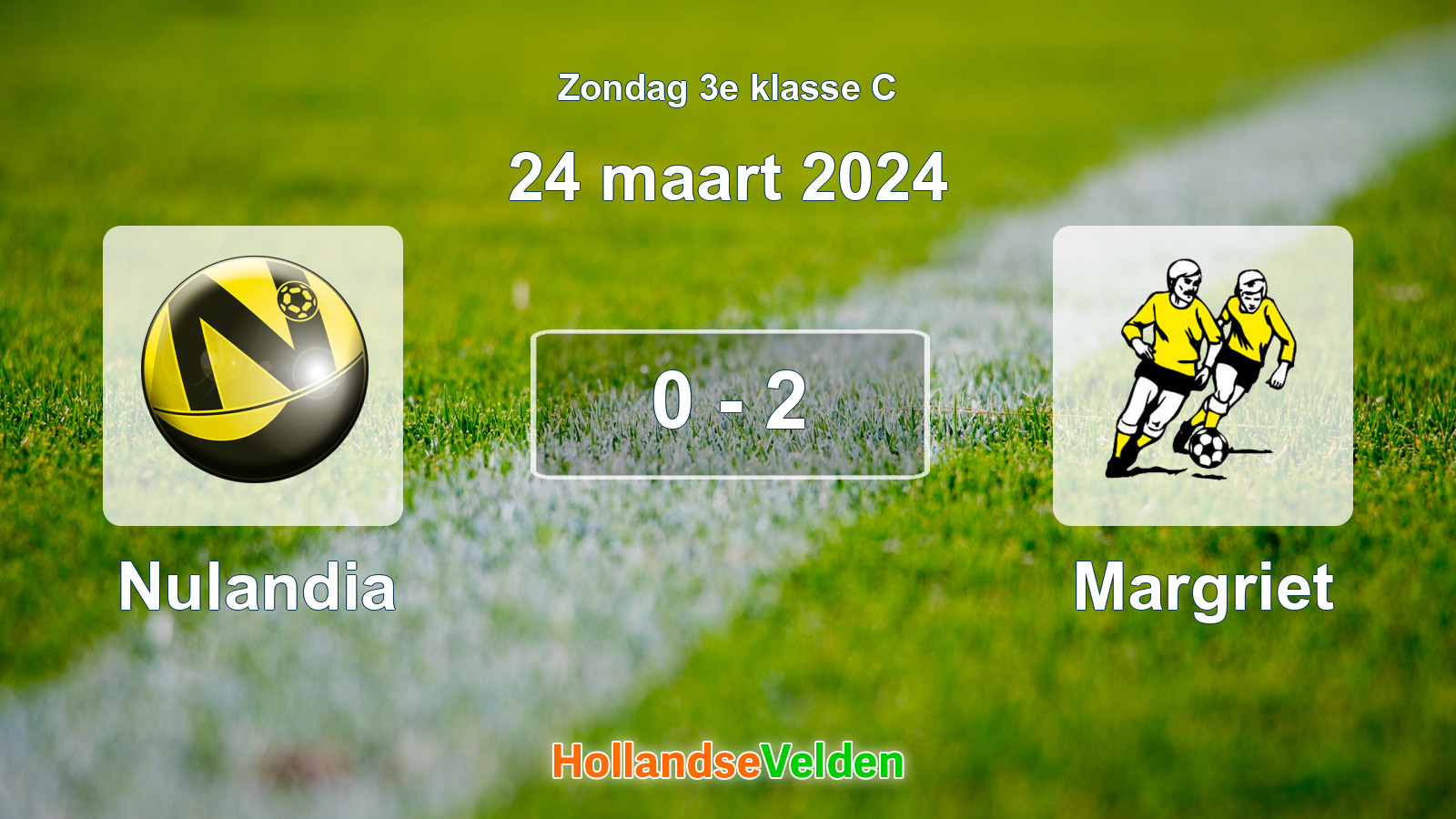 Gespeelde wedstrijd: Nulandia - Margriet 0 - 2 (24 maart 2024)