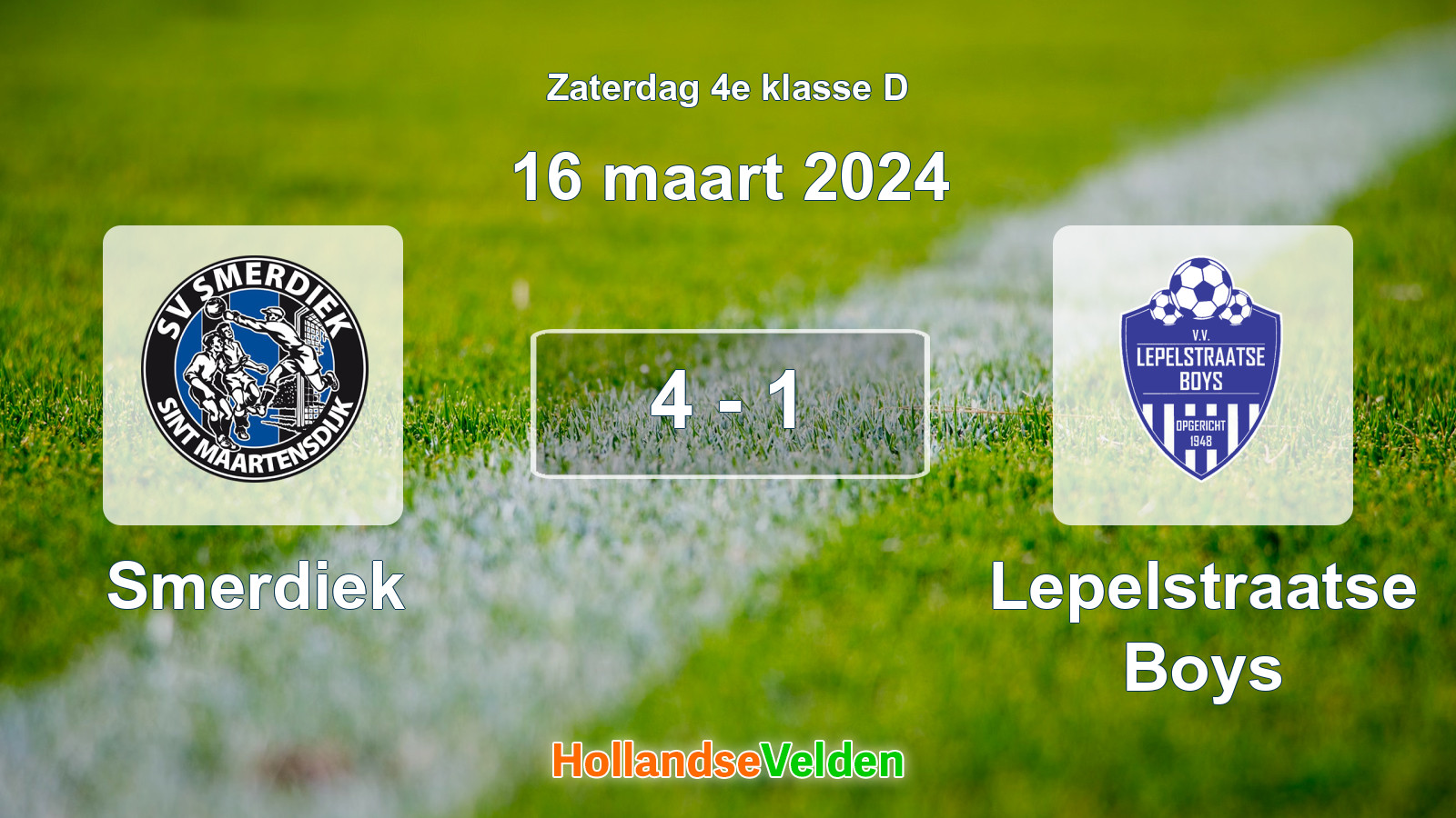 Gespeelde wedstrijd: Smerdiek - Lepelstraatse Boys 4 - 1 (16 maart 2024)