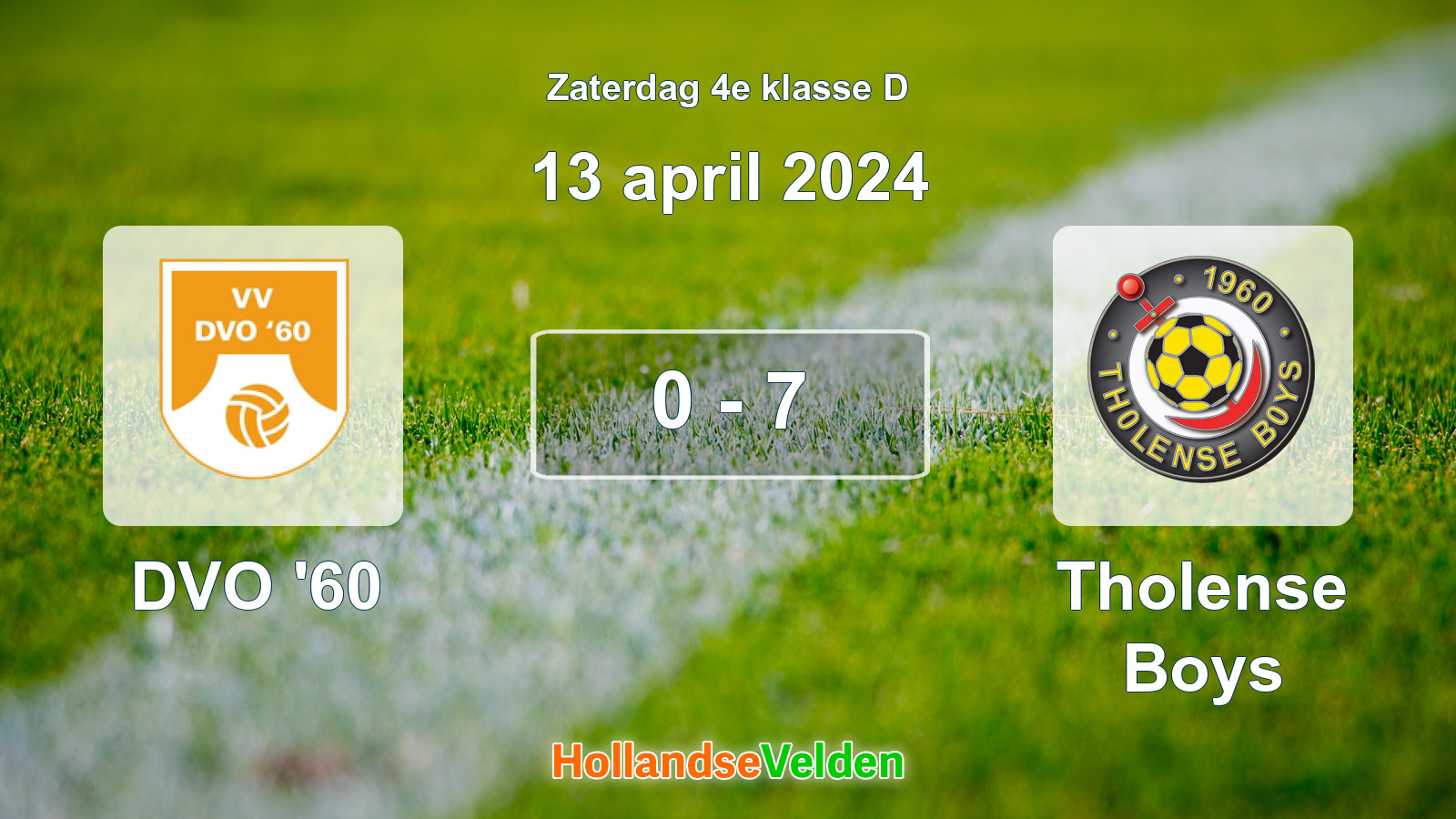 Gespeelde wedstrijd: DVO '60 - Tholense Boys 0 - 7 (13 april 2024)
