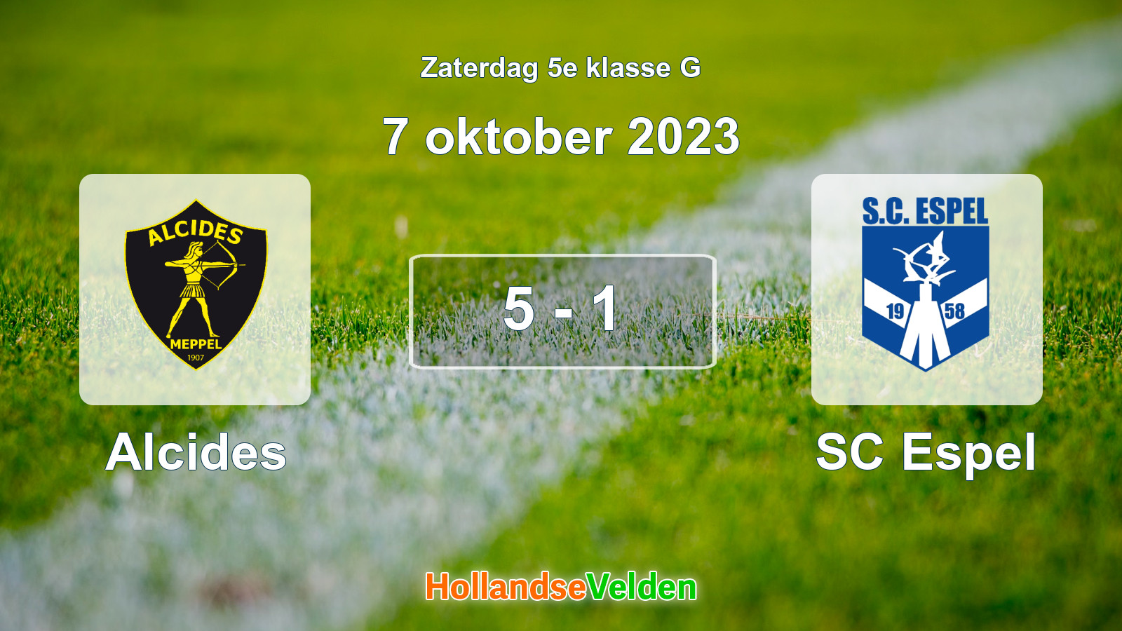 Gespeelde wedstrijd: Alcides - SC Espel 5 - 1 (7 oktober 2023)