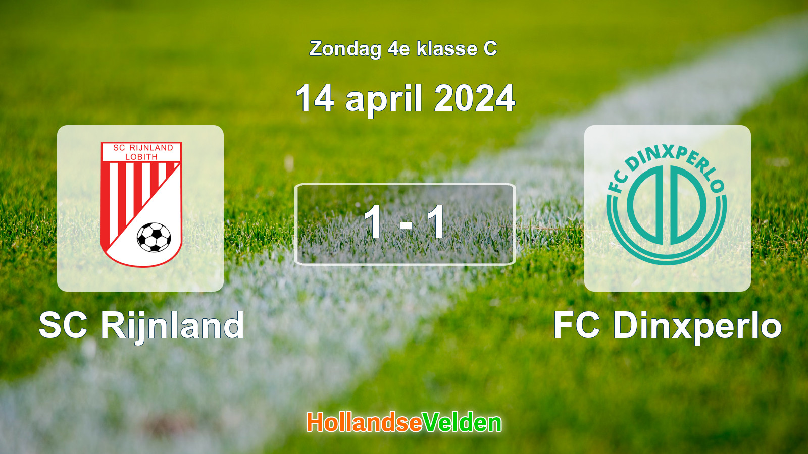 Gespeelde wedstrijd: SC Rijnland - FC Dinxperlo 1 - 1 (14 april 2024)
