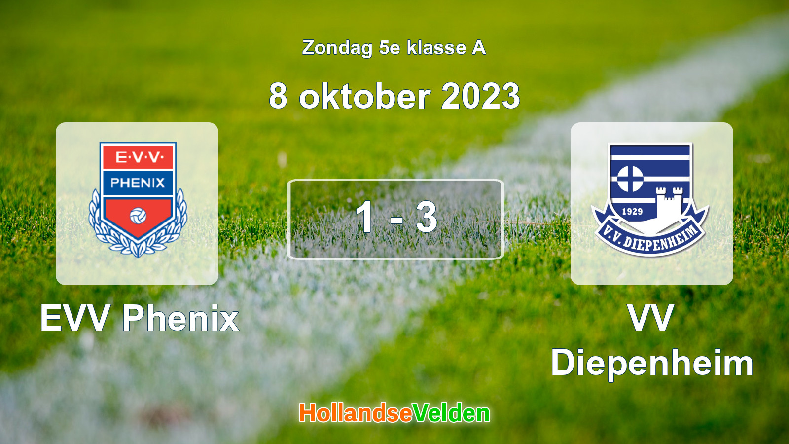 Gespeelde wedstrijd: EVV Phenix - VV Diepenheim 1 - 3 (8 oktober 2023)