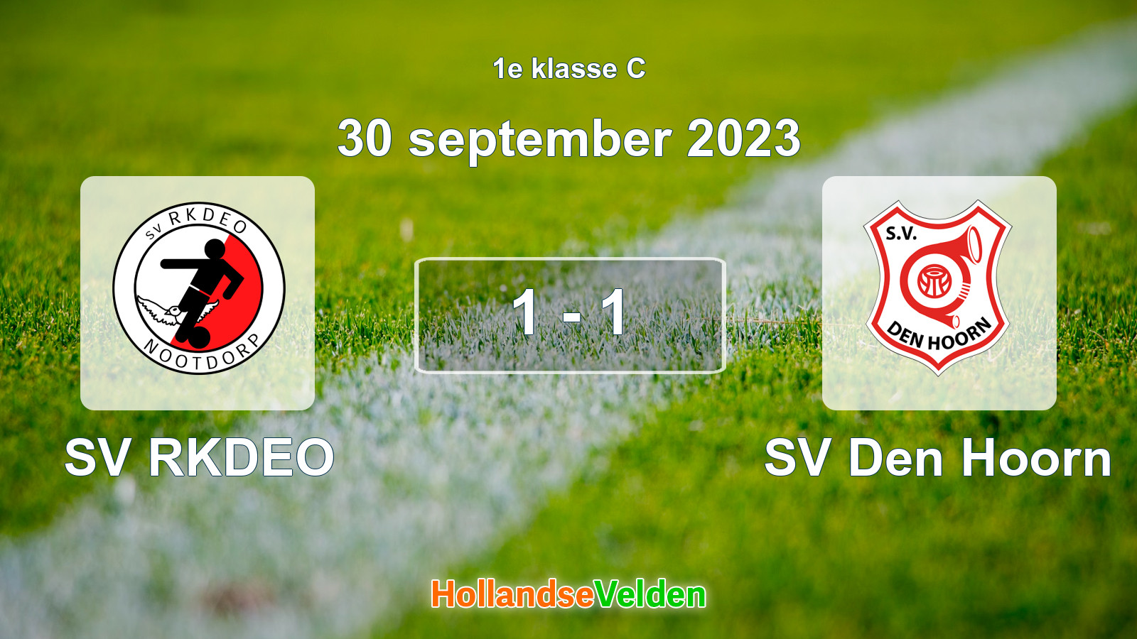 Gespeelde wedstrijd: SV RKDEO - SV Den Hoorn 1 - 1 (30 september 2023)