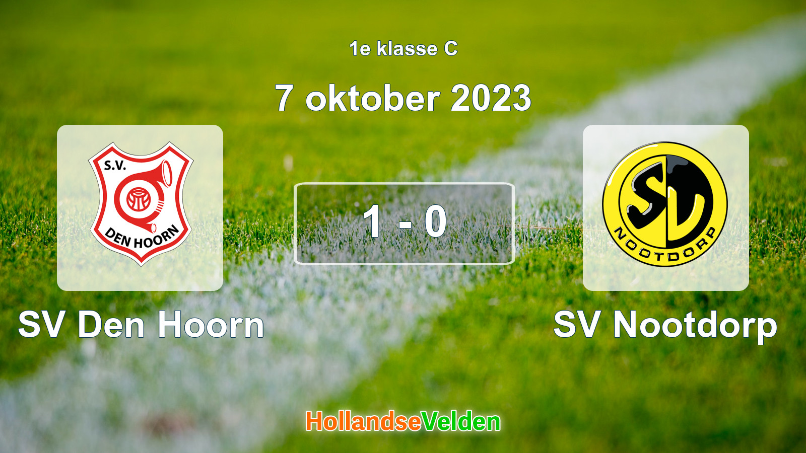 Gespeelde wedstrijd: SV Den Hoorn - SV Nootdorp 1 - 0 (7 oktober 2023)