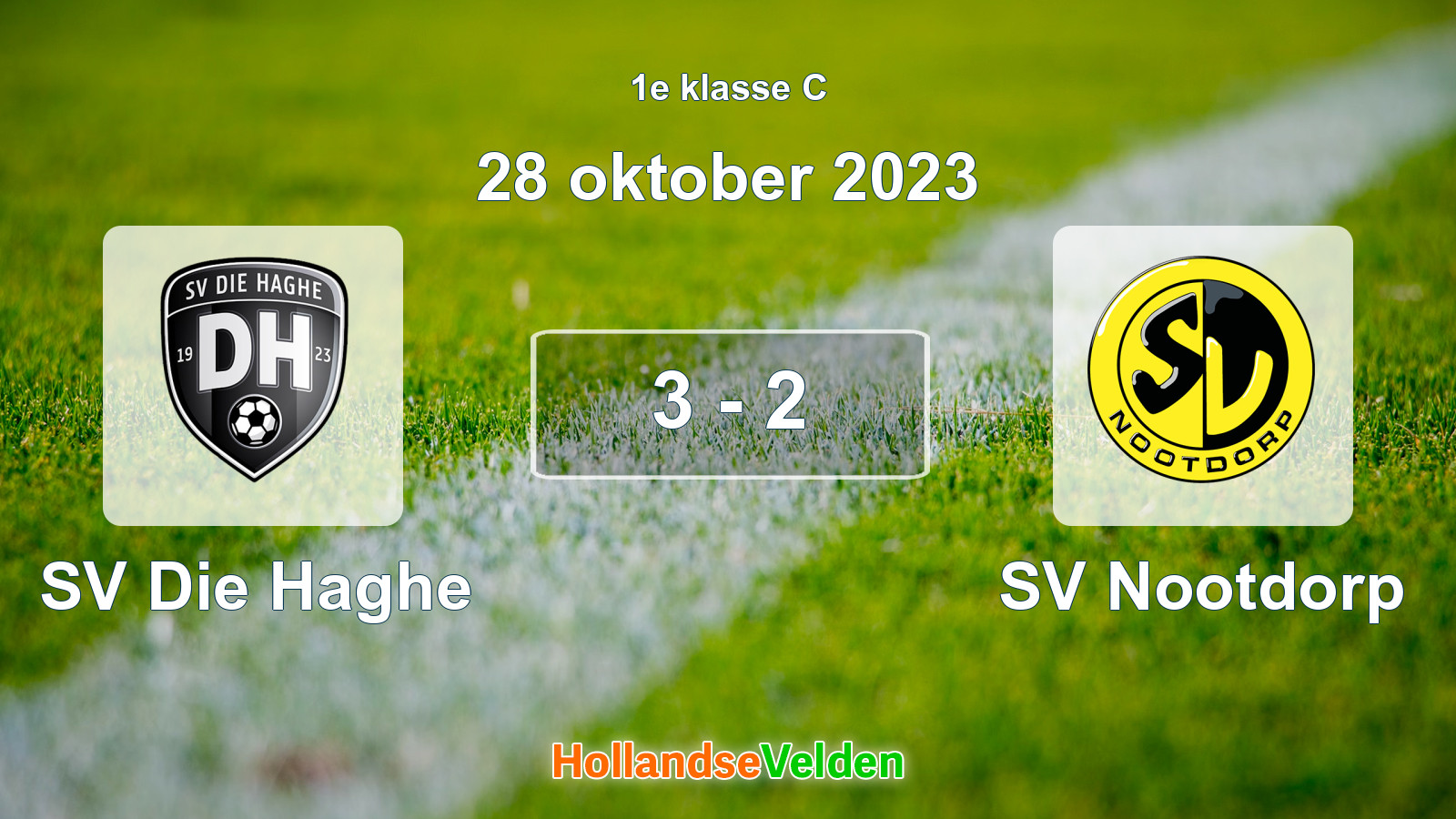 Gespeelde wedstrijd: SV Die Haghe - SV Nootdorp 3 - 2 (28 oktober 2023)