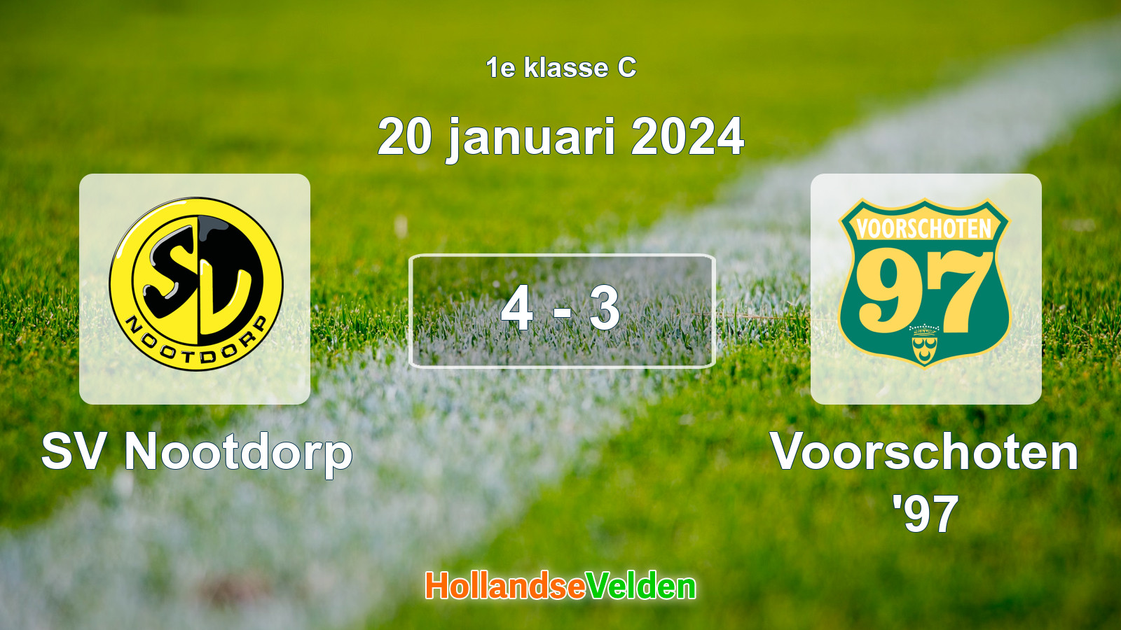 Gespeelde wedstrijd: SV Nootdorp - Voorschoten '97 4 - 3 (20 januari 2024)
