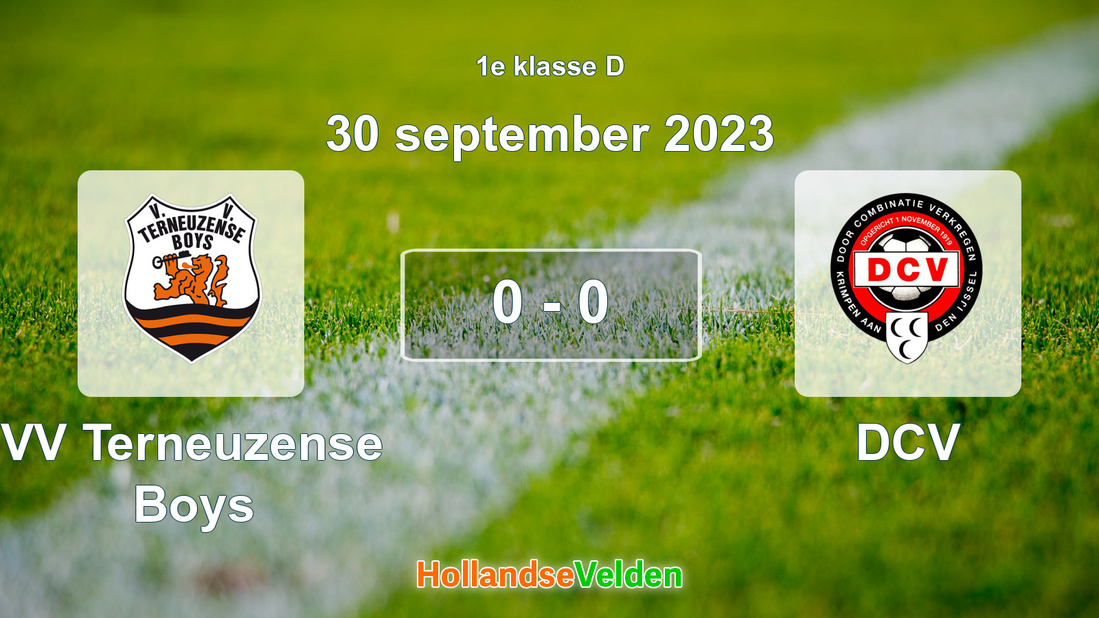 Gespeelde wedstrijd: VV Terneuzense Boys - DCV 0 - 0 (30 september 2023)