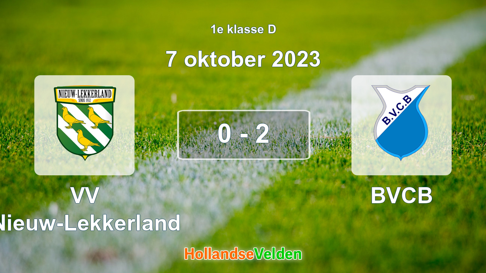 Gespeelde wedstrijd: VV Nieuw-Lekkerland - BVCB 0 - 2 (7 oktober 2023)