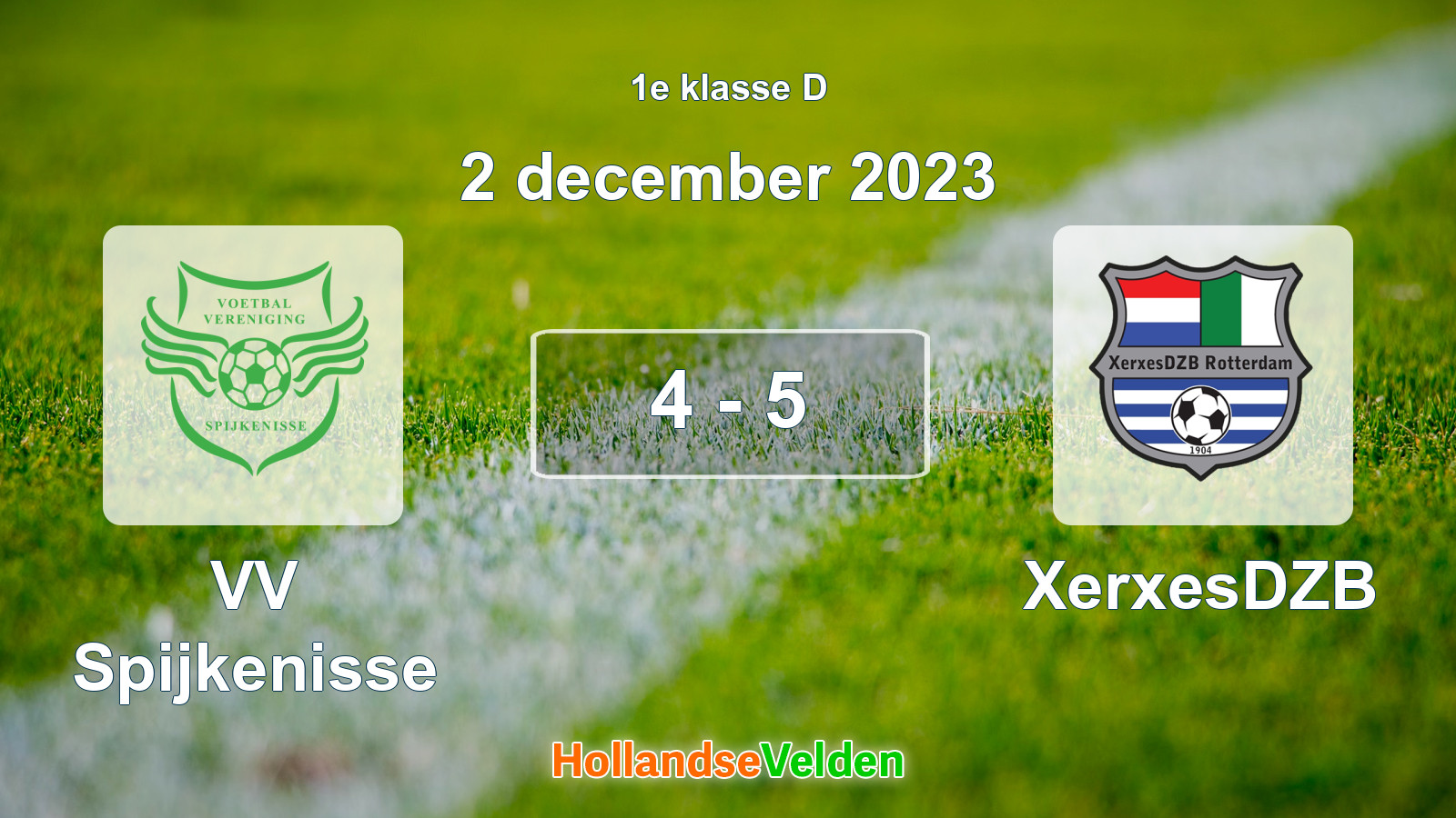 Gespeelde wedstrijd: VV Spijkenisse - XerxesDZB 4 - 5 (2 december 2023)