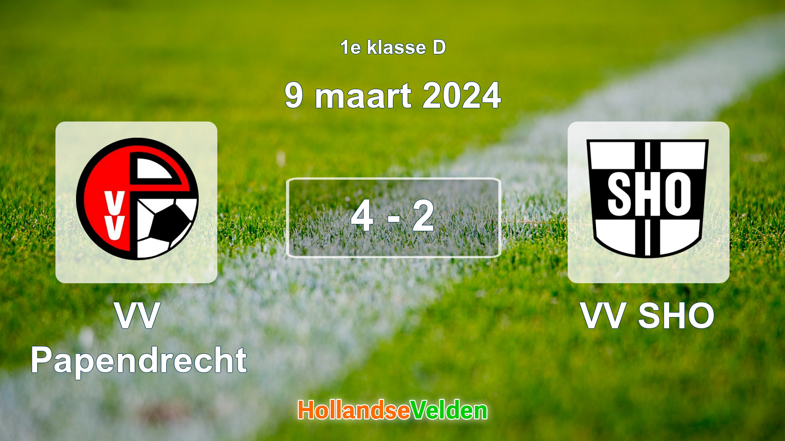 Gespeelde wedstrijd: VV Papendrecht - VV SHO 4 - 2 (9 maart 2024)