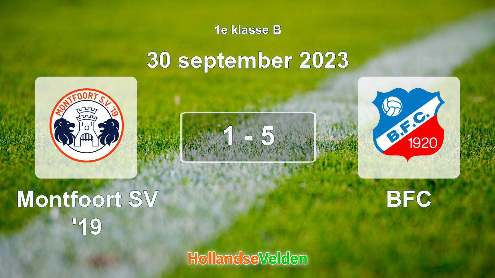 Gespeelde wedstrijd: Montfoort SV '19 - BFC 1 - 5 (30 september 2023)