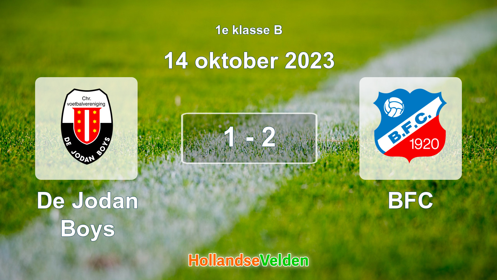 Gespeelde wedstrijd: De Jodan Boys - BFC 1 - 2 (14 oktober 2023)
