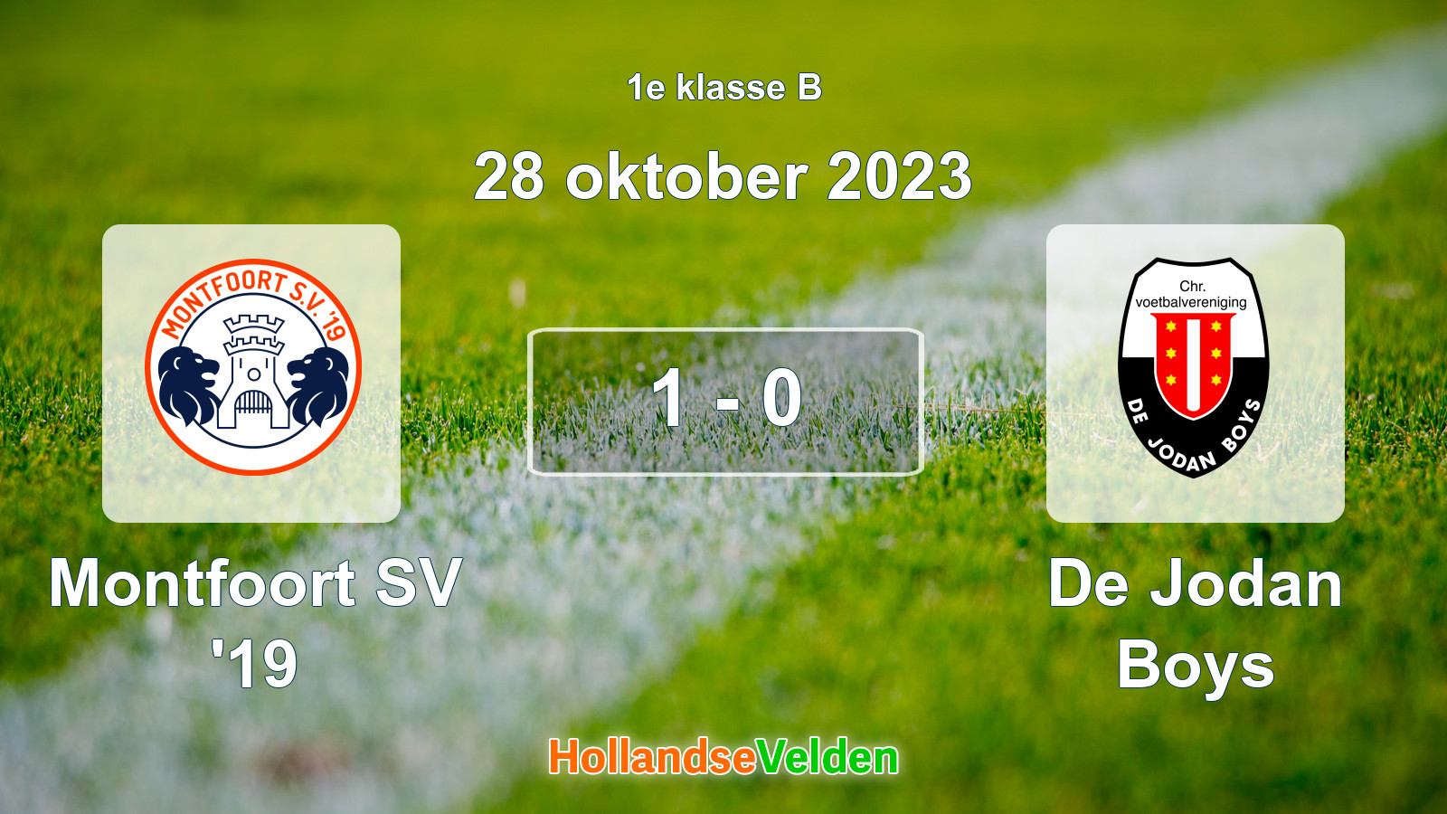 Gespeelde wedstrijd: Montfoort SV '19 - De Jodan Boys 1 - 0 (28 oktober 2023)