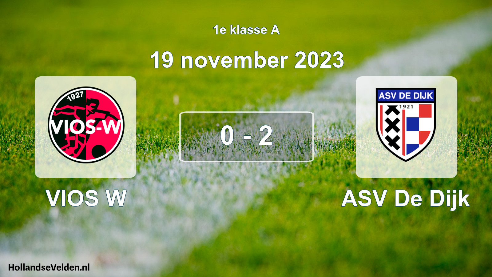 Gespeelde wedstrijd: VIOS W - ASV De Dijk 0 - 2 (19 november 2023)