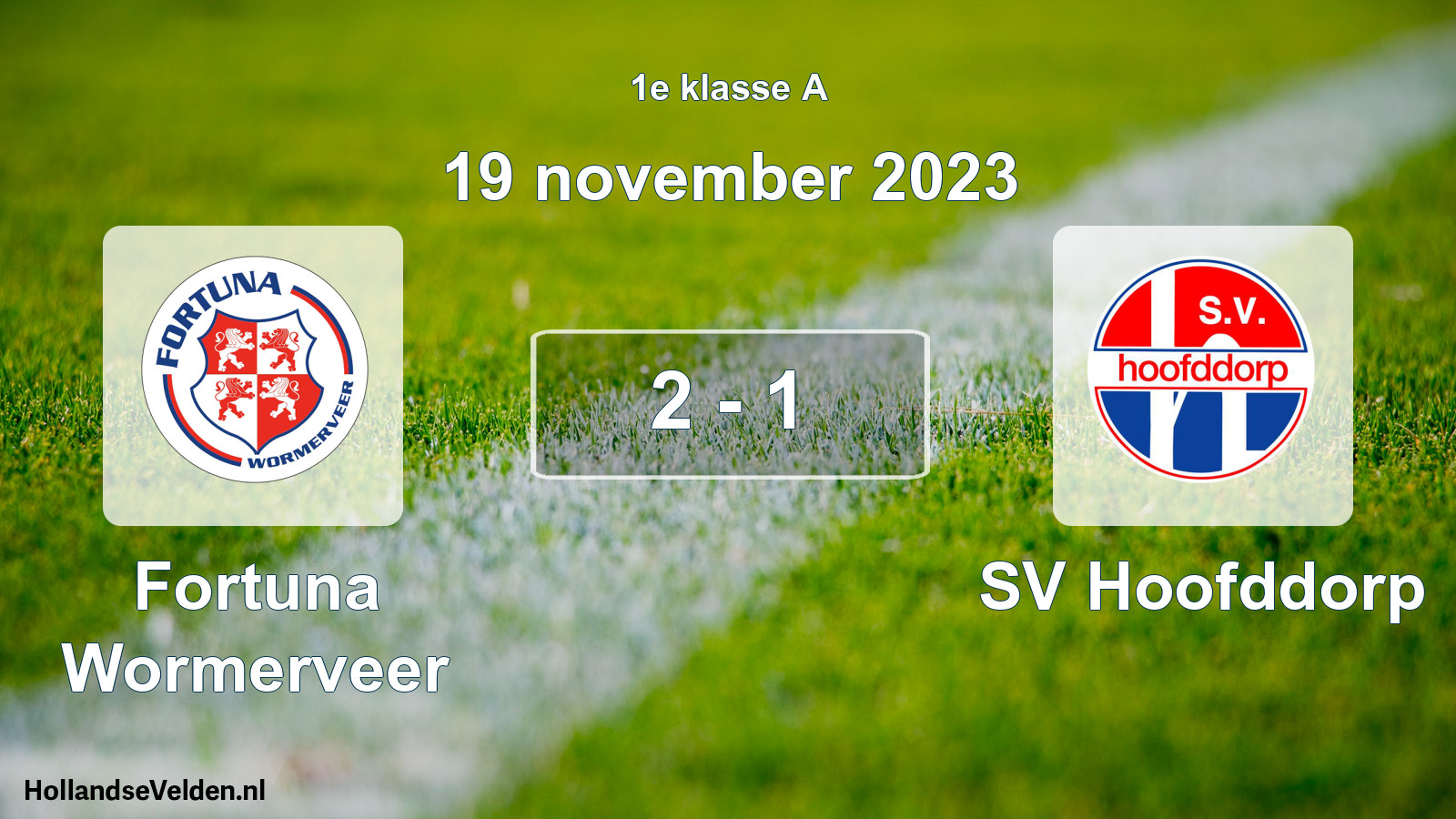 Gespeelde wedstrijd: Fortuna Wormerveer - SV Hoofddorp 2 - 1 (19 november 2023)
