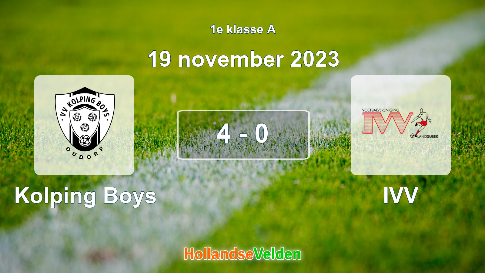 Gespeelde wedstrijd: Kolping Boys - IVV 4 - 0 (19 november 2023)