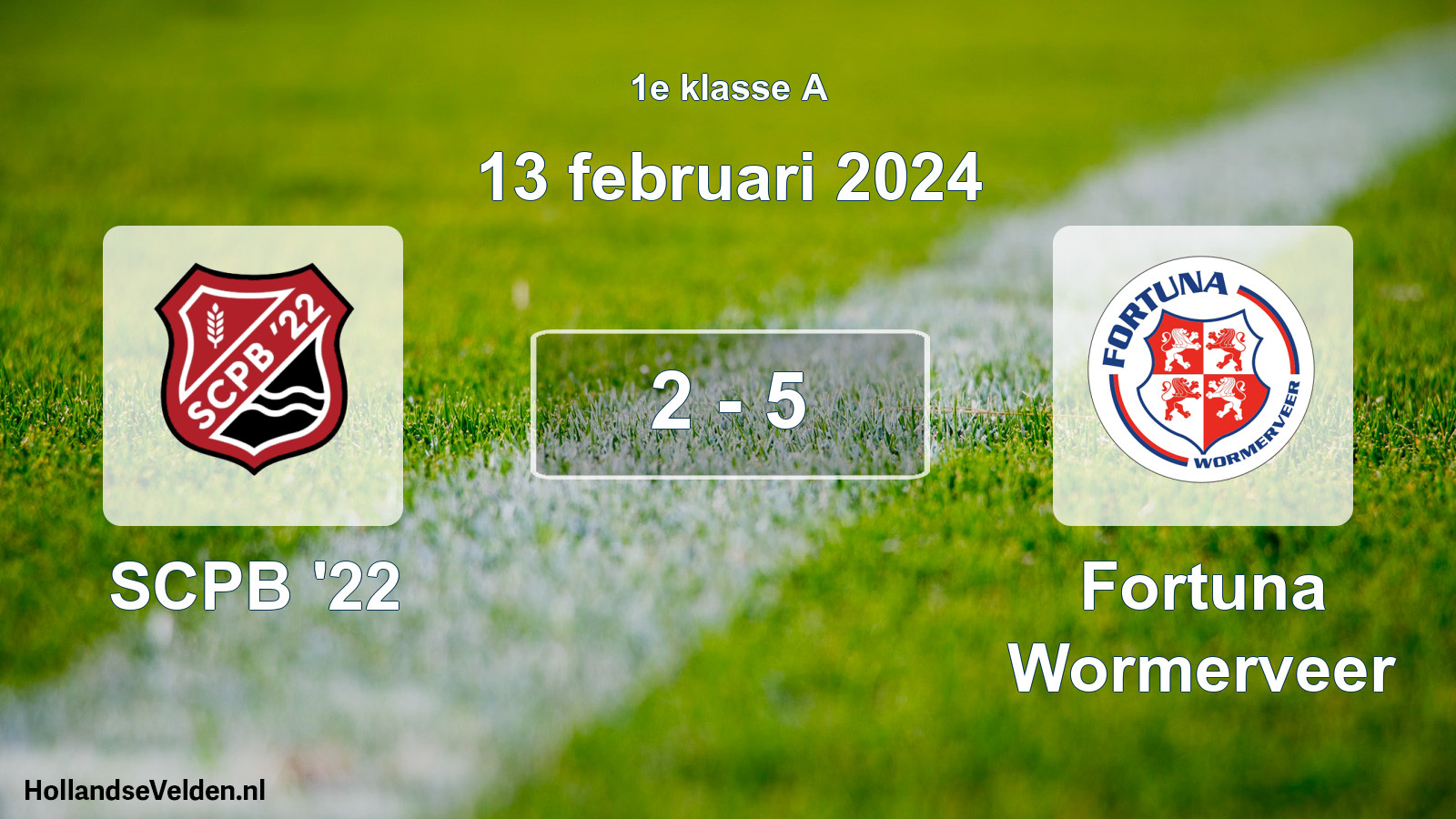 Gespeelde wedstrijd: SCPB '22 - Fortuna Wormerveer 2 - 5 (13 februari 2024)