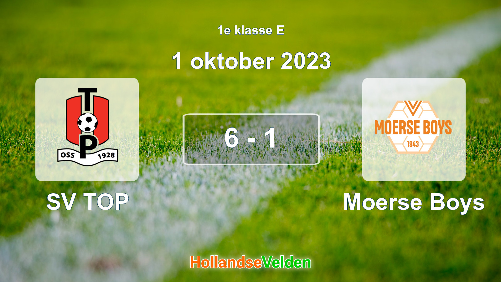 Gespeelde wedstrijd: SV TOP - Moerse Boys 6 - 1 (1 oktober 2023)