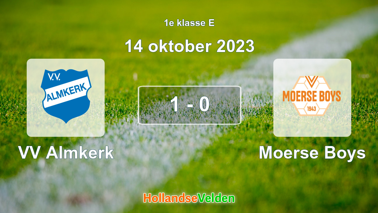 Gespeelde wedstrijd: VV Almkerk - Moerse Boys 1 - 0 (14 oktober 2023)
