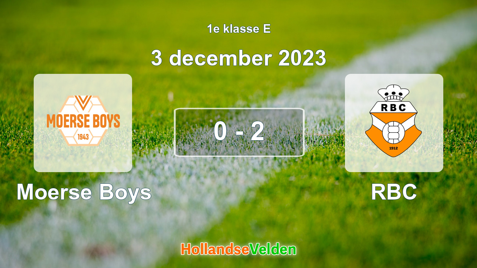 Gespeelde wedstrijd: Moerse Boys - RBC 0 - 2 (3 december 2023)