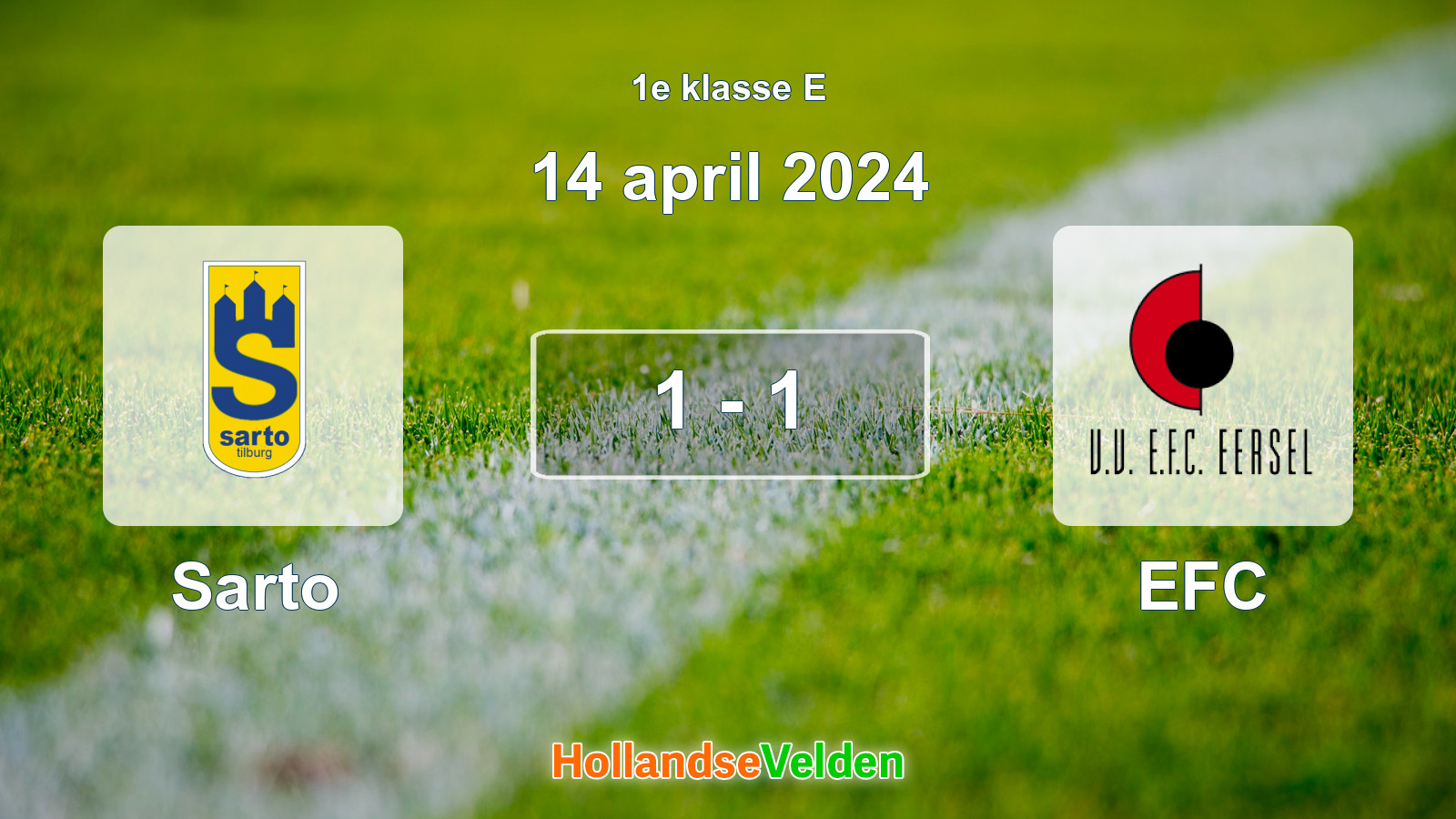 Gespeelde wedstrijd: Sarto - EFC 1 - 1 (14 april 2024)
