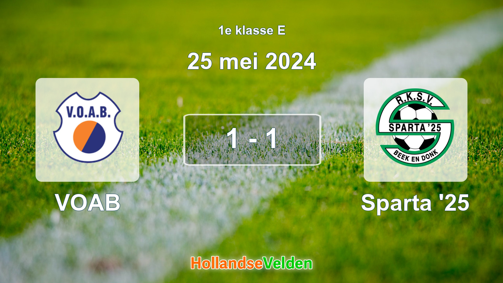 Gespeelde wedstrijd: VOAB - Sparta '25 1 - 1 (25 mei 2024)
