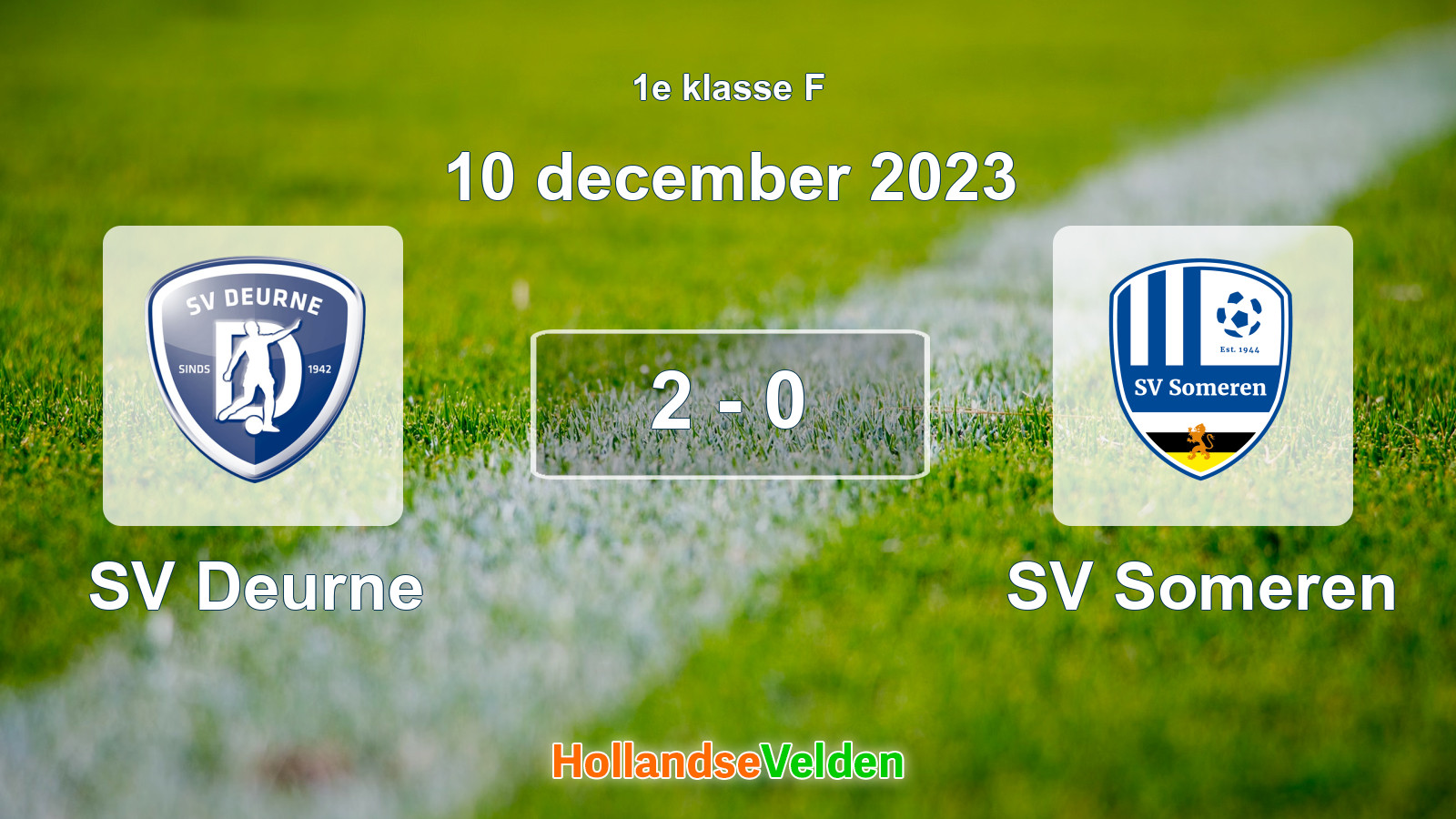 Gespeelde wedstrijd: SV Deurne - SV Someren 2 - 0 (10 december 2023)