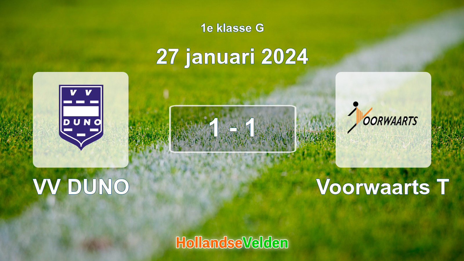 Gespeelde wedstrijd: VV DUNO - Voorwaarts T 1 - 1 (27 januari 2024)