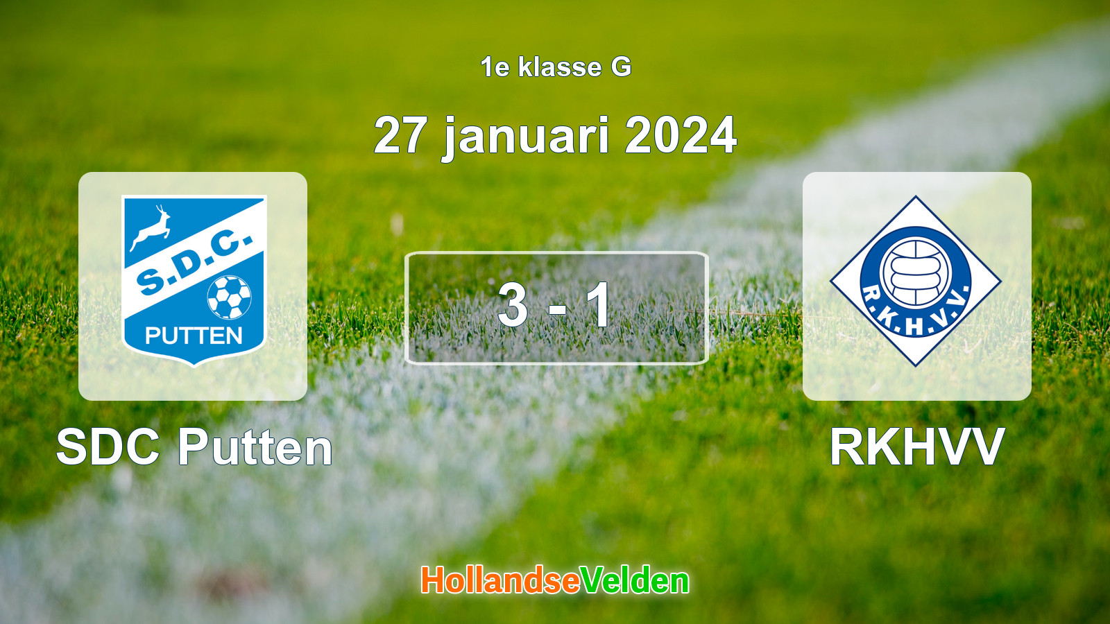 Gespeelde wedstrijd: SDC Putten - RKHVV 3 - 1 (27 januari 2024)