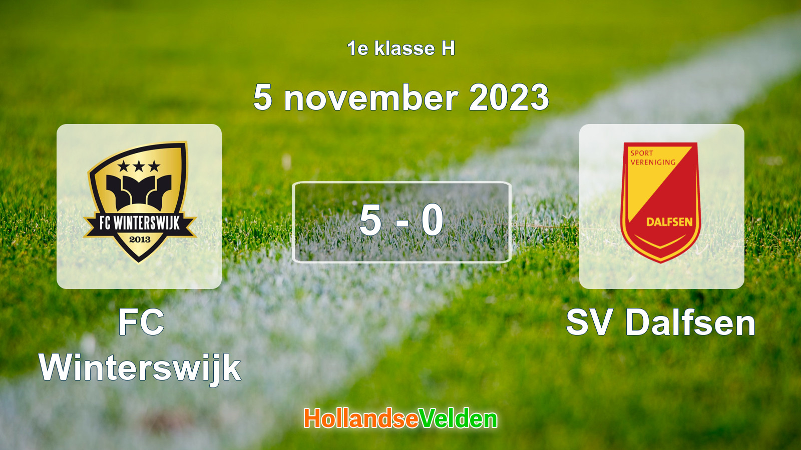 Gespeelde wedstrijd: FC Winterswijk - SV Dalfsen 5 - 0 (5 november 2023)