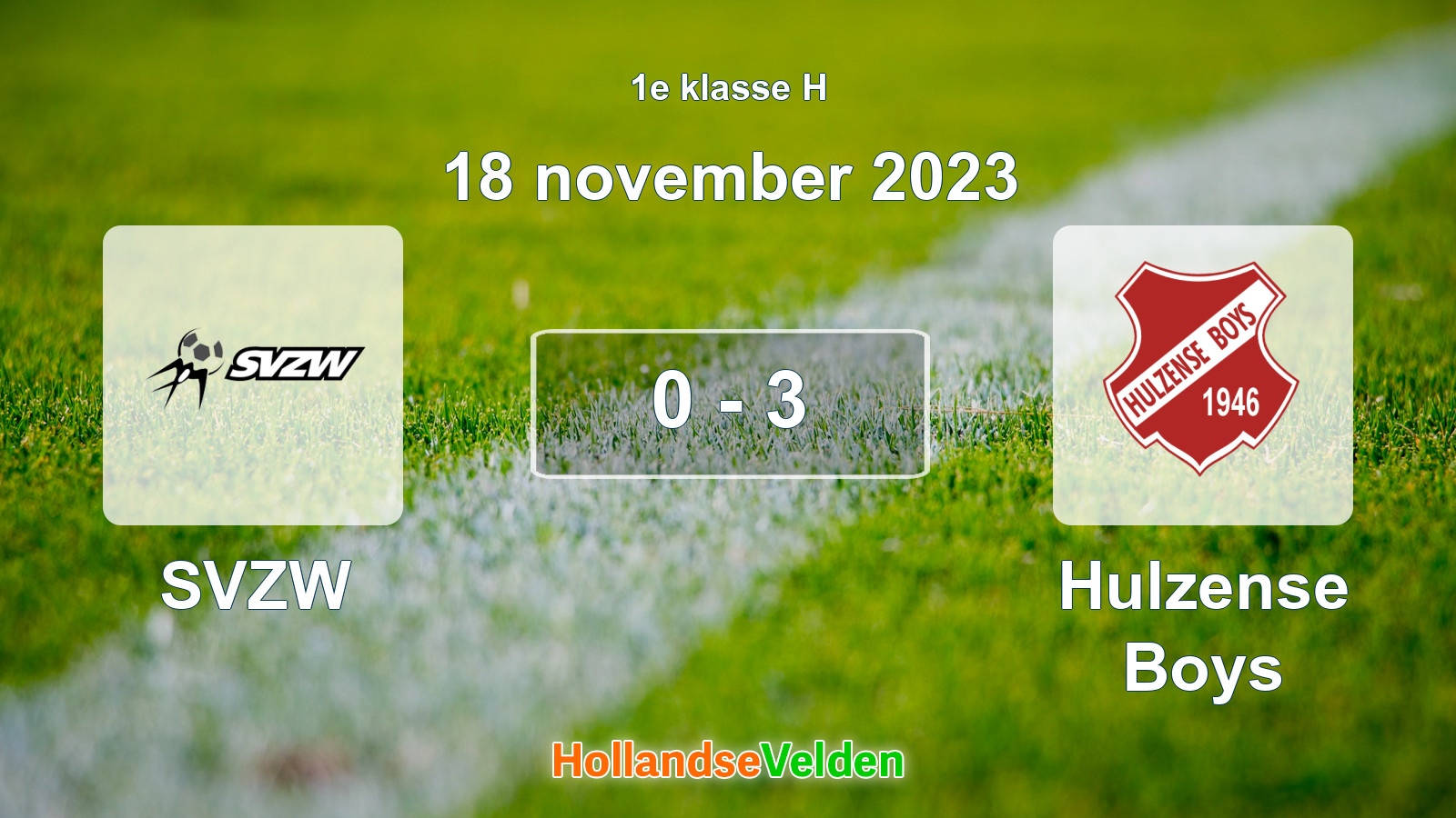 Gespeelde wedstrijd: SVZW - Hulzense Boys 0 - 3 (18 november 2023)