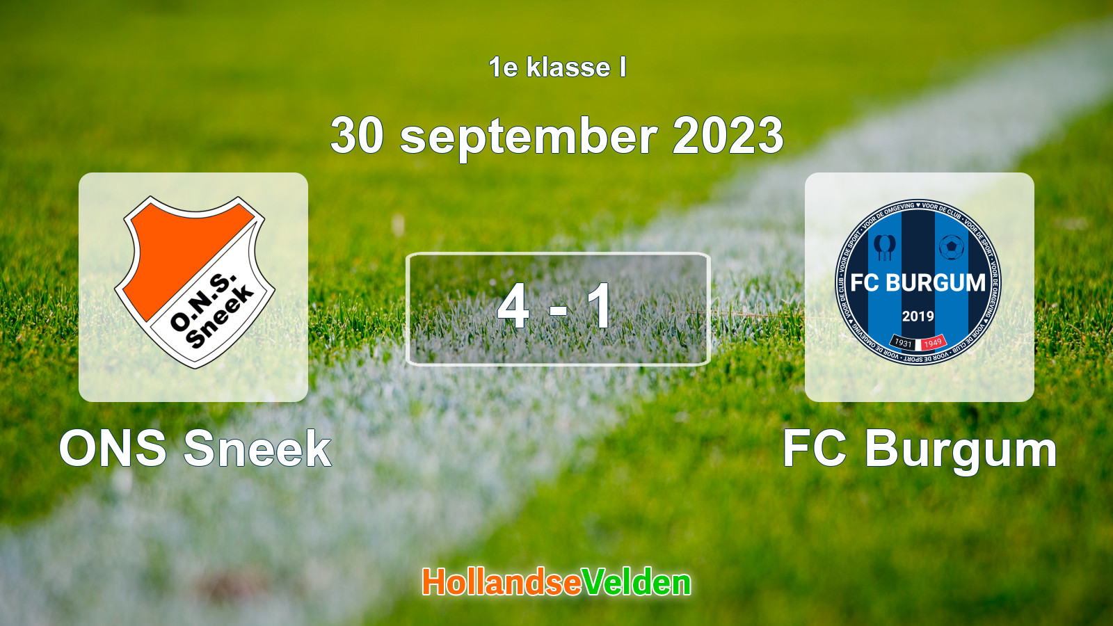 Gespeelde wedstrijd: ONS Sneek - FC Burgum 4 - 1 (30 september 2023)
