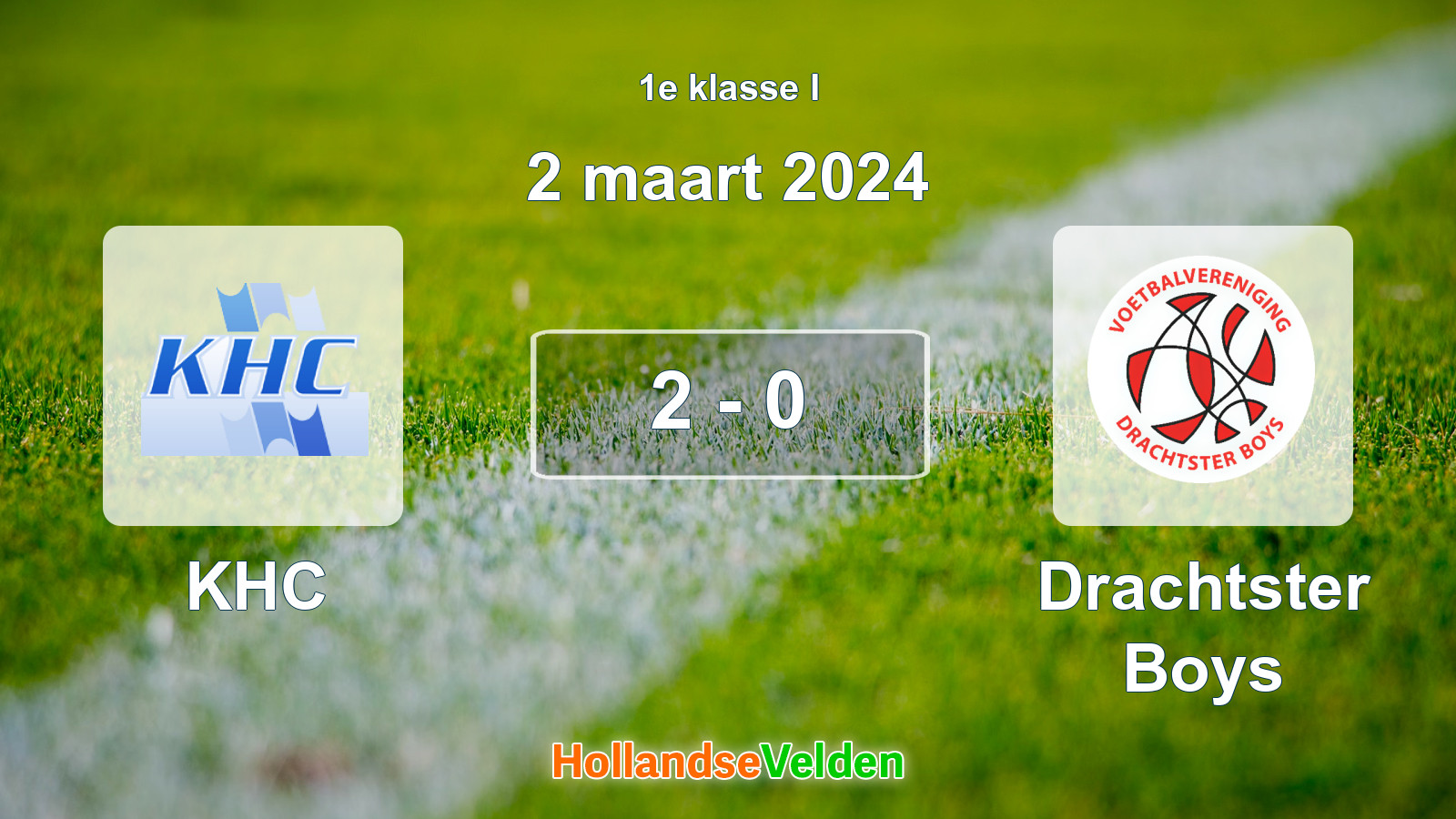 Gespeelde wedstrijd: KHC - Drachtster Boys 2 - 0 (2 maart 2024)