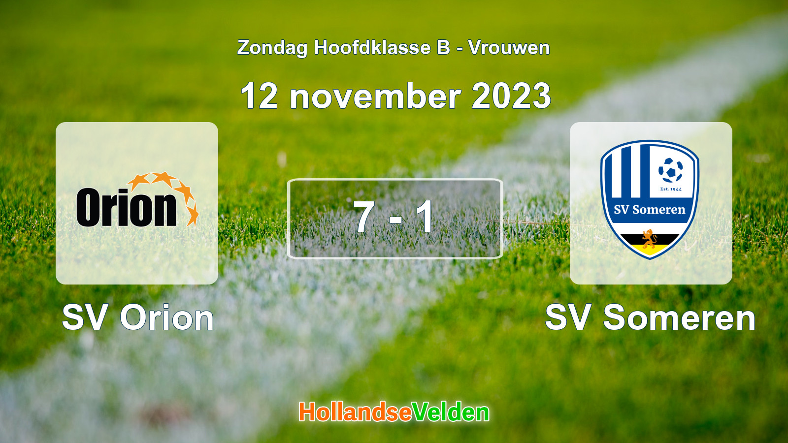 Gespeelde wedstrijd: SV Orion - SV Someren 7 - 1 (12 november 2023)
