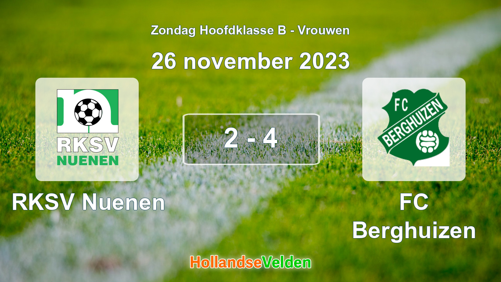 Gespeelde wedstrijd: RKSV Nuenen - FC Berghuizen 2 - 4 (26 november 2023)