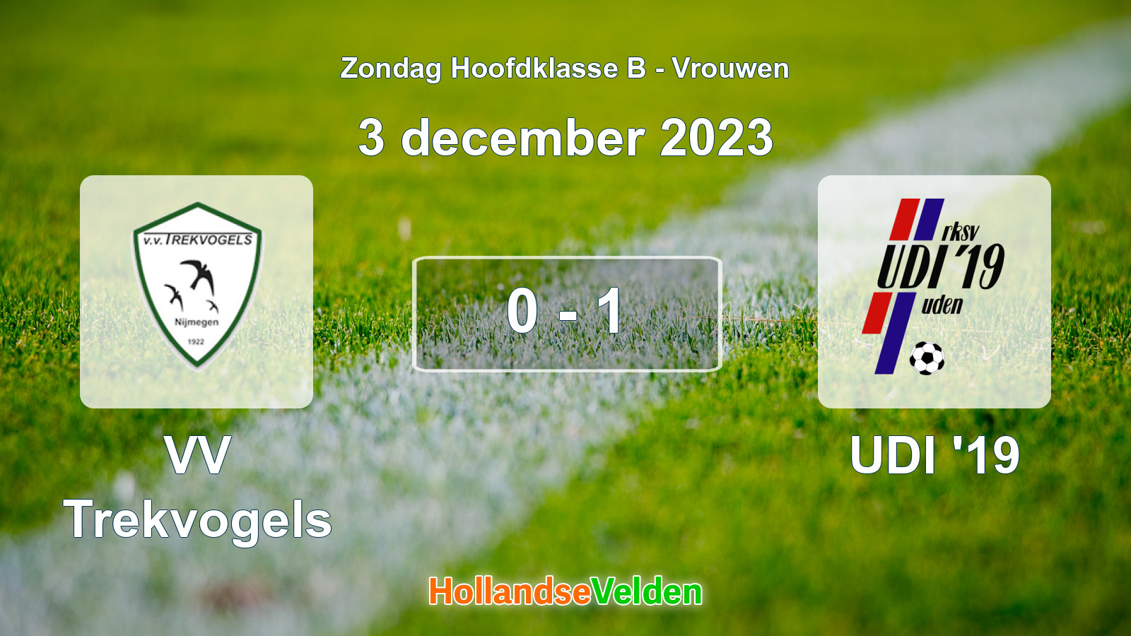 Gespeelde wedstrijd: VV Trekvogels - UDI '19 0 - 1 (3 december 2023)
