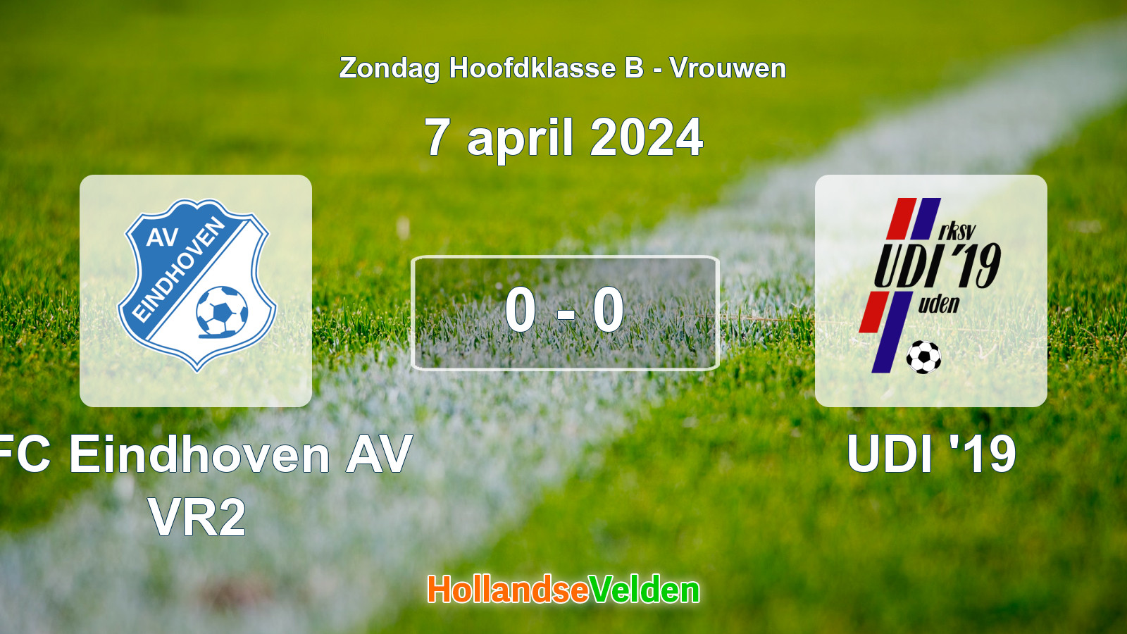 Gespeelde wedstrijd: FC Eindhoven AV VR2 - UDI '19 0 - 0 (7 april 2024)