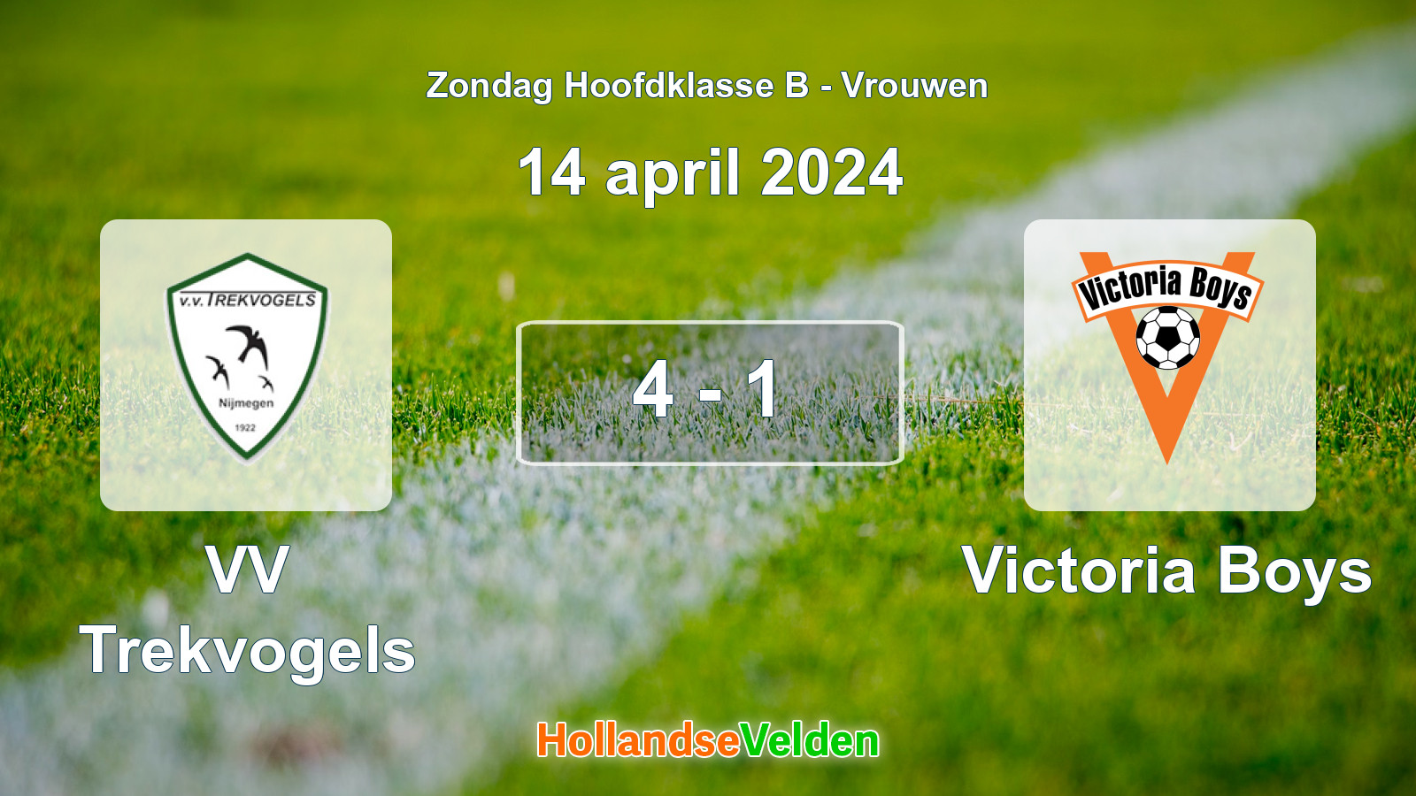 Gespeelde wedstrijd: VV Trekvogels - Victoria Boys 4 - 1 (14 april 2024)