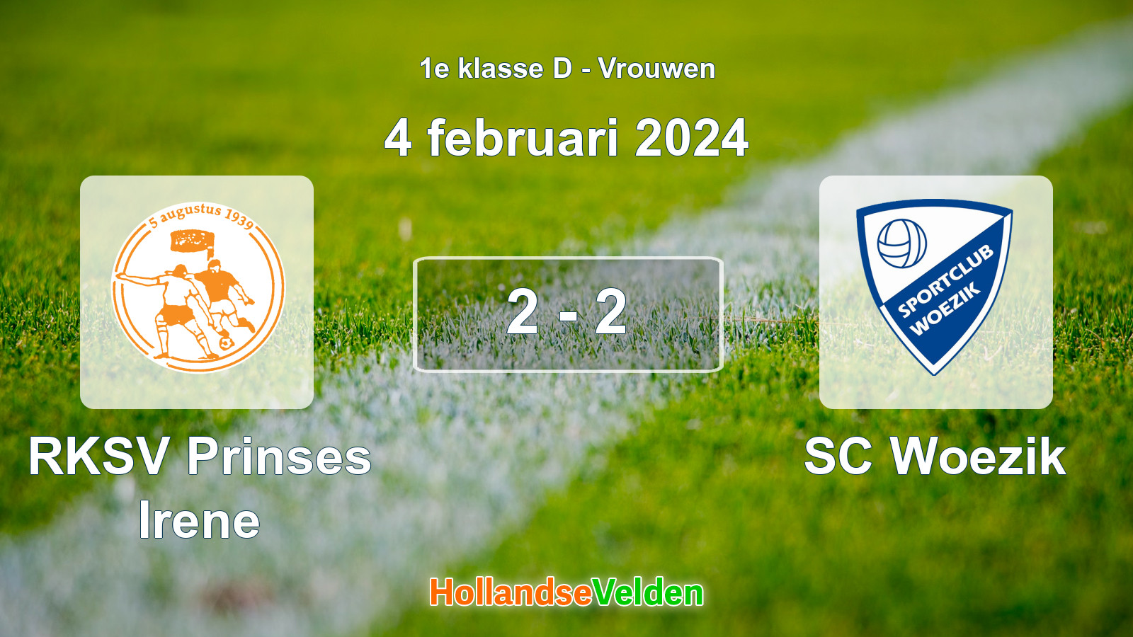 Gespeelde wedstrijd: RKSV Prinses Irene - SC Woezik 2 - 2 (4 februari 2024)