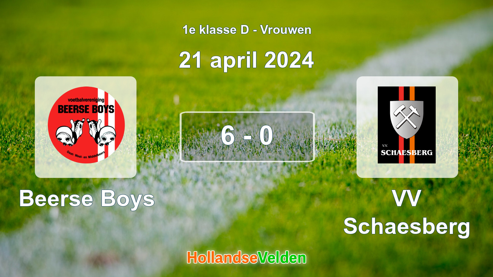 Gespeelde wedstrijd: Beerse Boys - VV Schaesberg 6 - 0 (21 april 2024)