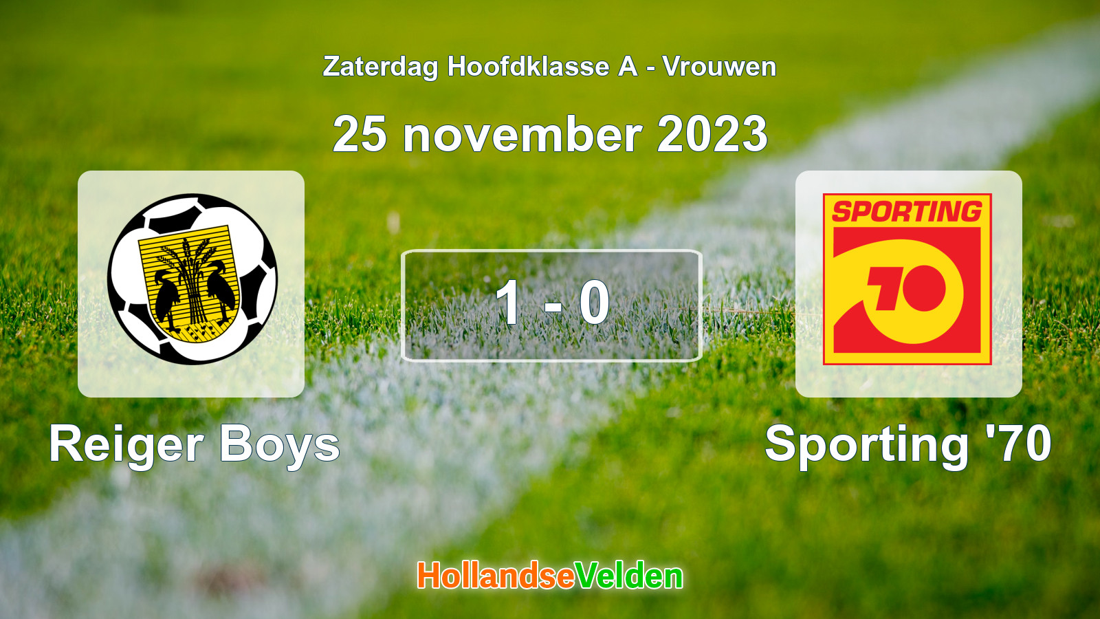 Gespeelde wedstrijd: Reiger Boys - Sporting '70 1 - 0 (25 november 2023)