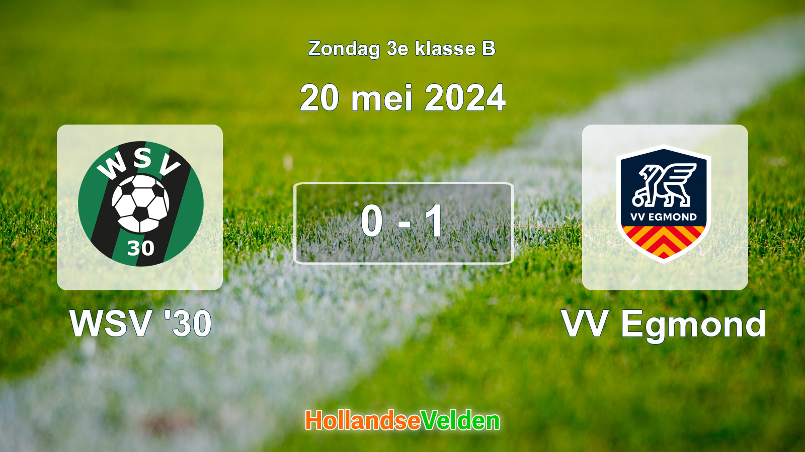Gespeelde wedstrijd: WSV '30 - VV Egmond 0 - 1 (20 mei 2024)