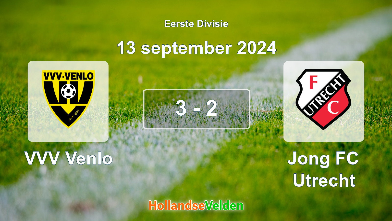 Gespeelde wedstrijd: VVV Venlo - Jong FC Utrecht 3 - 2 (13 september 2024)