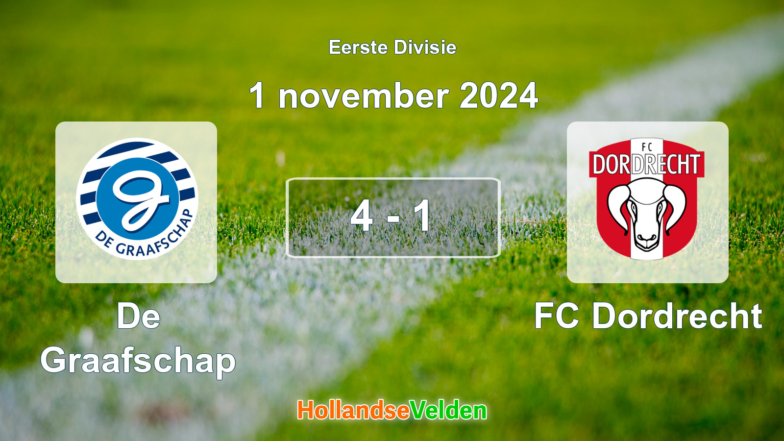 Gespeelde wedstrijd: De Graafschap - FC Dordrecht 4 - 1 (1 november 2024)