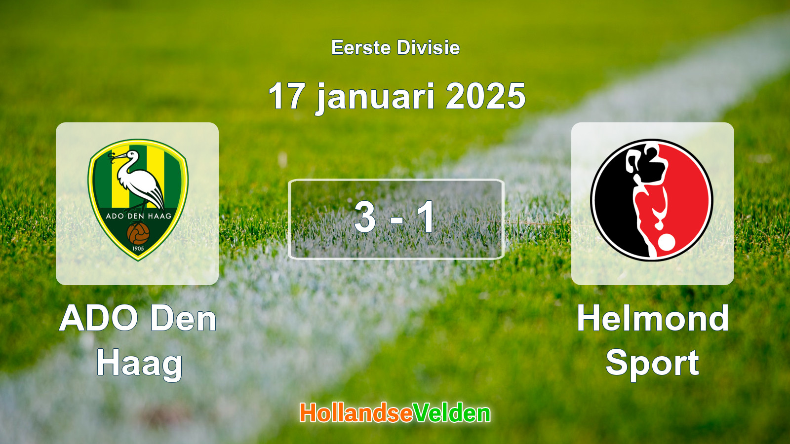 Gespeelde wedstrijd: ADO Den Haag - Helmond Sport 3 - 1 (17 januari 2025)