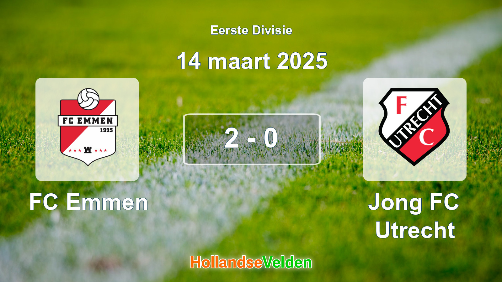 Gespeelde wedstrijd: FC Emmen - Jong FC Utrecht 2 - 0 (14 maart 2025)