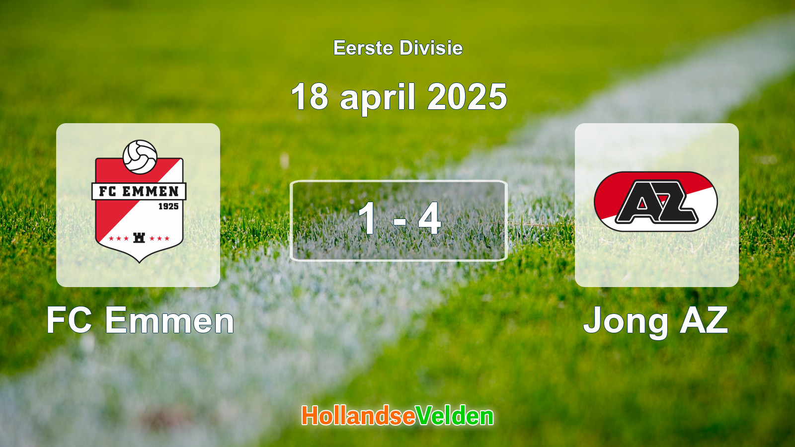 Gespeelde wedstrijd: FC Emmen - Jong AZ 1 - 4 (18 april 2025)