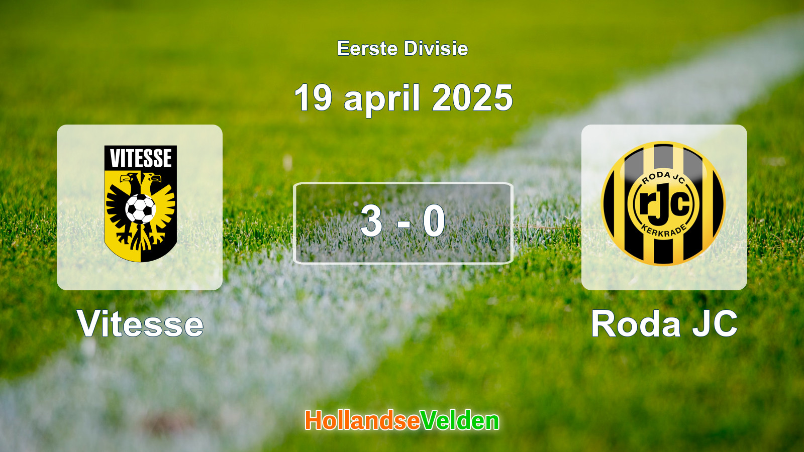 Gespeelde wedstrijd: Vitesse - Roda JC 3 - 0 (19 april 2025)