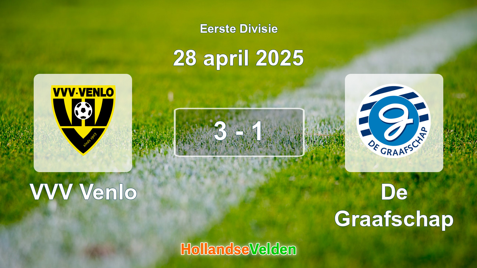 Gespeelde wedstrijd: VVV Venlo - De Graafschap 3 - 1 (28 april 2025)