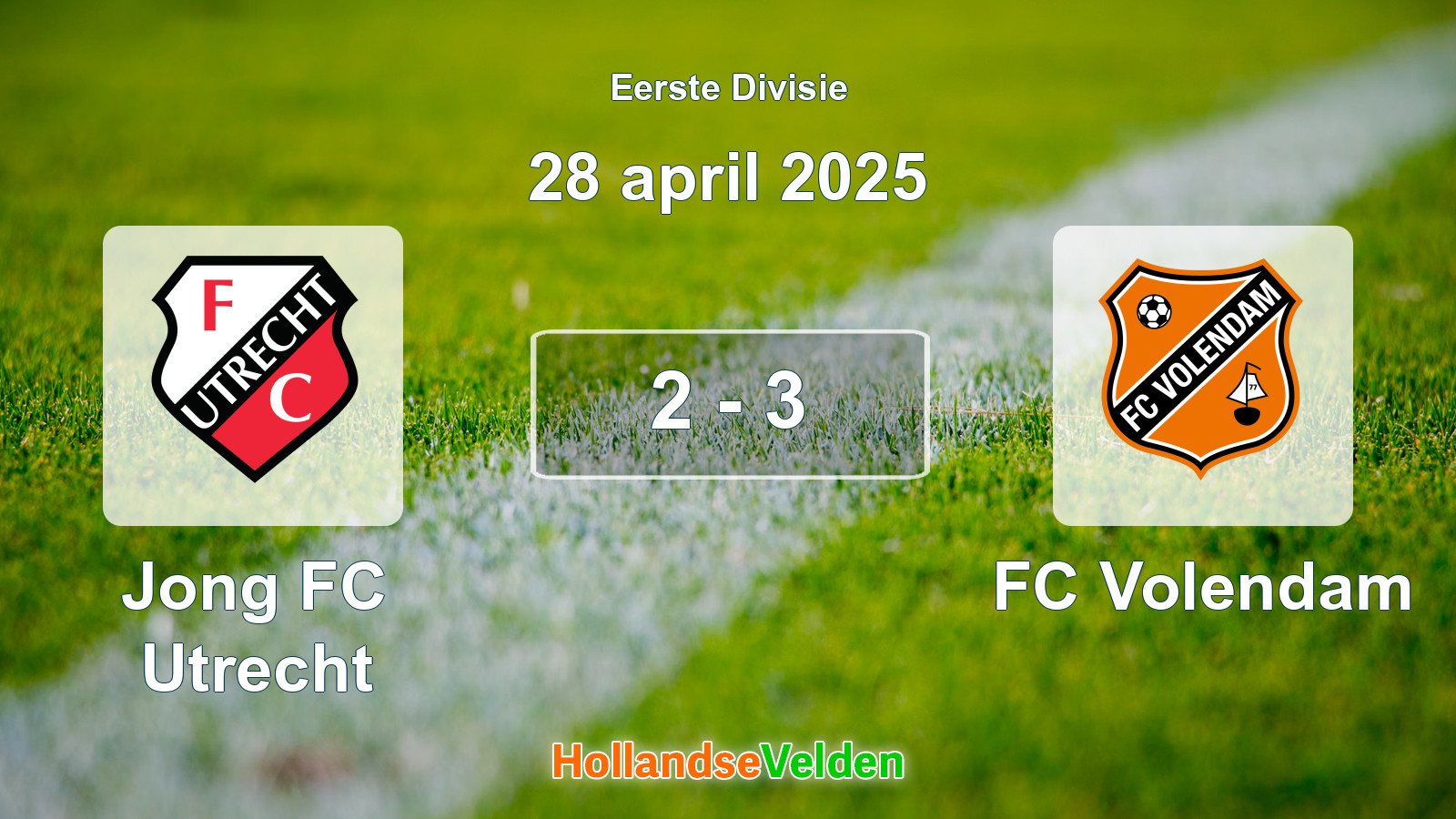 Gespeelde wedstrijd: Jong FC Utrecht - FC Volendam 2 - 3 (28 april 2025)
